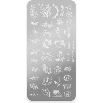 Nicole Diary Razítkovací destička 240 Listy Květiny – Zboží Dáma