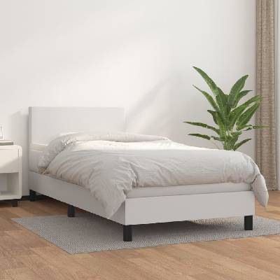 vidaXL 3140972 Boxspring postel s matrací umělá kůže / barva Bílá