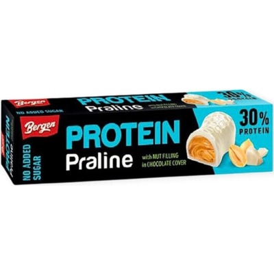 Bergen Protein Praline Biela čokoláda so sladidlom plnená arašidovým krémom 50 g