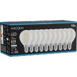Mexen Vintis 10x LED крушка филaмент E14, G45, 4W, Неутрална - 4000K, 470 lm, прозрачна - (L156-E14-0440-00x10)