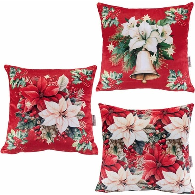 decoDoma RED POINSETTIA 45 x 45 cm 3ks – Zboží Dáma