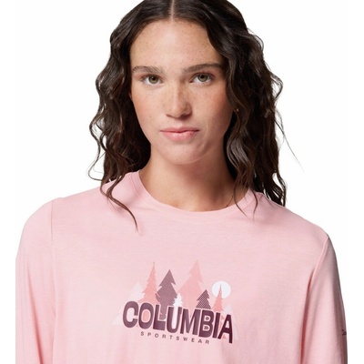 Ruby Springs Graphic LS Damske Tricko Dlhu Rukav Pink Sand Colorful Treescape