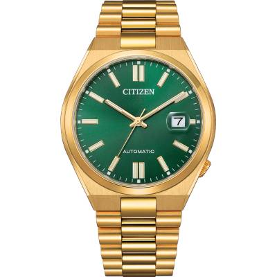 Citizen Мъжки часовник CITIZEN Tsuyosa Automatic NJ0152-51X, Златен / Зелен (CITNJ0152-51X)
