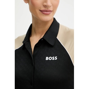 HUGO BOSS Риза boss дамска в черно със стандартна кройка с класическа яка 50544191 (50544191)