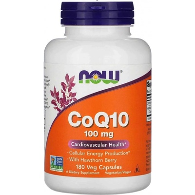 Now Foods NOW CoQ10 koenzým Q10 + Hloh 100 mg 180 rastlinných kapsúl