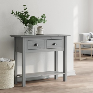 vidaXL Конзолна маса BODO сива 91x35x74 см бор масив (355073)