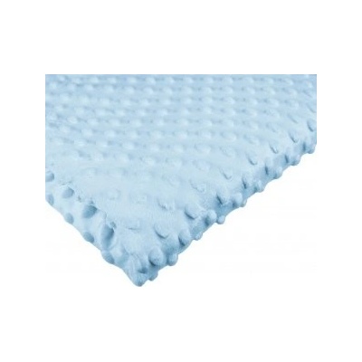 Látka minky puntík, 300 g/m², šíře 160 cm, metráž, světle modrá
