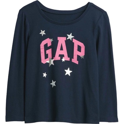 GAP V-FRCH LS BF Logo Tee tmavo modrá ružová