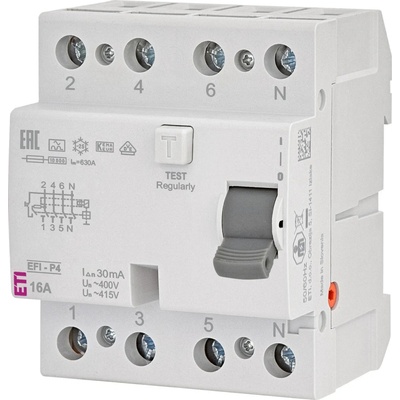 ETI 4Pól/16A/30mA/A/10kA 002061510