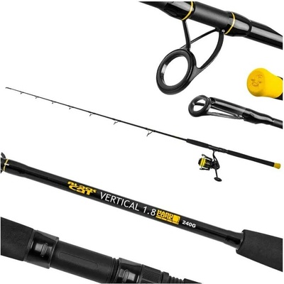 Black Cat Hard Core Combo Vertical Rod 1,8m 240g + Naviják 5000 + Šňůra 0,38mm