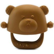 Kidnort silikon hryzátko Glitre hnedá