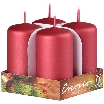 Emocio adventní 40x75 metalické matné malinové 4 ks