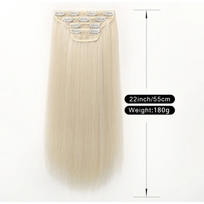 Vlasy clip in 4 pásy - perleťové blond rovné vlasové příčesky 55 cm – Hledejceny.cz