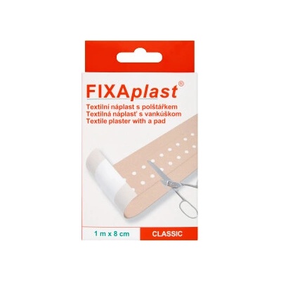 Fixaplast náplast 1 m x 8 cm textil CLASSIC