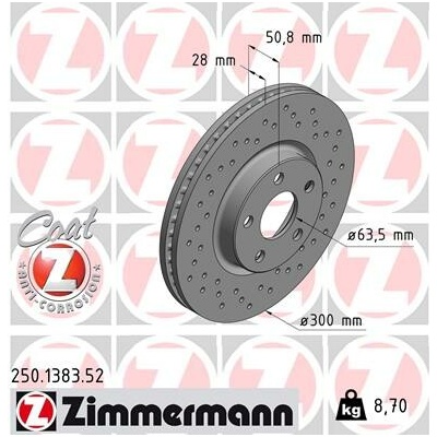 Brzdový kotúč ZIMMERMANN 250.1383.52 (250138352)