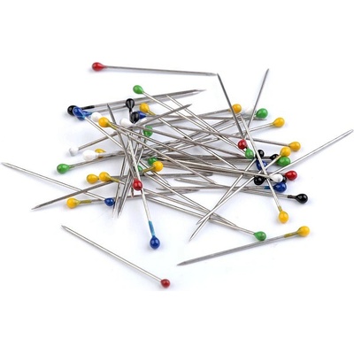 Špendlíky s plastovou hlavičkou délka 27 mm Varianta: mix barev, Balení: 1 krab. – Sleviste.cz