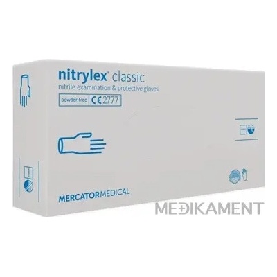 Mercator nitrylex white L biele 100 ks