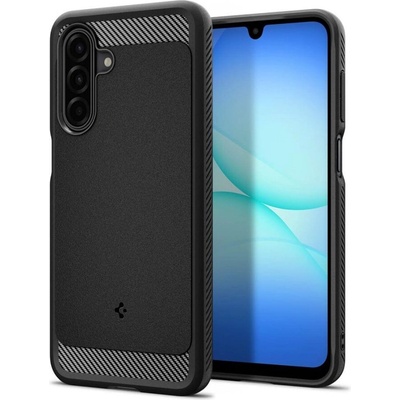 Spigen Противоударен Силиконов Калъф за Samsung A17, Spigen Rugged Armor Case, Черен (ACS09844)