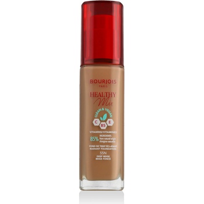 Bourjois Paris Healthy Mix Clean & Vegan Radiant Foundation hydratační a rozjasňující make-up 55N Deep Beige 30 ml