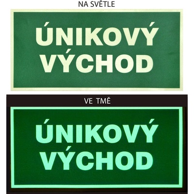 RAFO Svíticí samolepka Východ / Únikový východ (nápis), 21x10 cm Varianta: Únikový východ