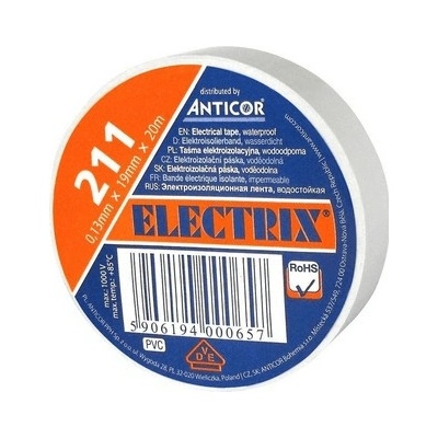 Anticor páska izolačná PVC 50 mm x 20 m x 0,13 biela