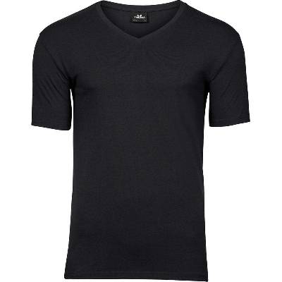 Tee Jays 401 pánské elastické tričko s výstřihem do V černá