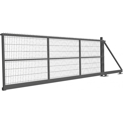 Samonosná posuvná brána s panelem 3D Povrchová úprava: Žárové pozinkování, Rozměry průjezdu (š. x v.): 500cm x 180cm – Zboží Mobilmania