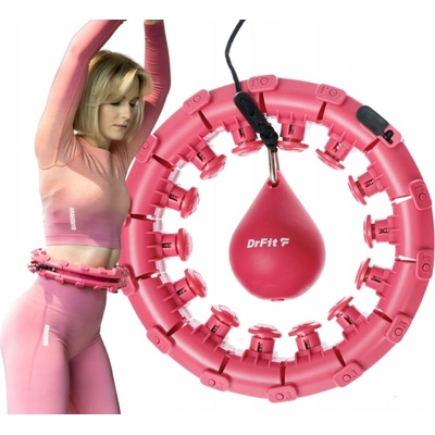 DrFit Hula hoop s cvočky 120 cm růžová