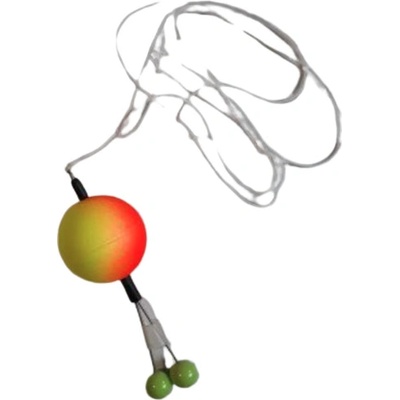 Bubeník Číhátko odpadávací s kuličkami 30 mm žluto/oranžová