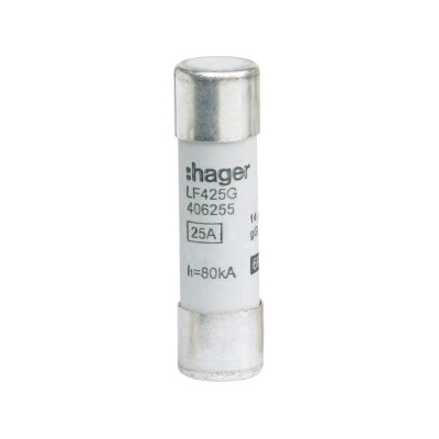 HAGER Pojistka LF425G 25A PV14 690VAC gG, válcová (balení 10ks) LF425G