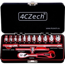 4CZech gola sada 1/4" 4-14mm ráčna 72 zubů, 15ks 4CZ-146-15