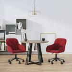 vidaXL Въртящи трапезни столове, 2 бр, виненочервени, кадифе (3103426)