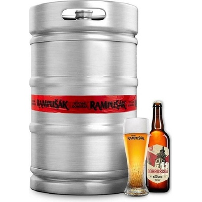 Rampušská Dobrušská 11 světlý ležák nefiltr. 4,4 % 50 l (sud)