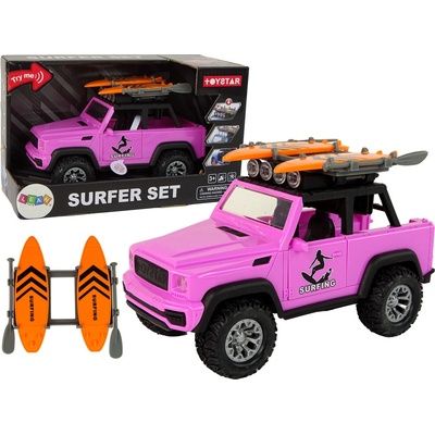 LEAN Toys Off-Road CarFriction Drive Ružové Surfovanie 1:14