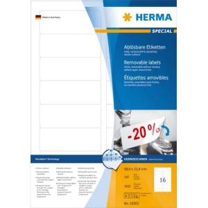 HERMA етикет подвижен 88, 9 x 33, 8 мм, 1600 бр (10303)