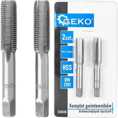 EU (GEKO) Sada ručných závitníkov pre jemný závit, 2 ks HSS DIN 2181 M12x1,25mm