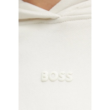 BOSS Orange Памучен суичър BOSS Orange в бяло с качулка с апликация 50534815 (50534815)