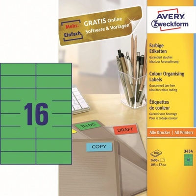 Avery Zweckform 100 listů, A4, zelené 3454