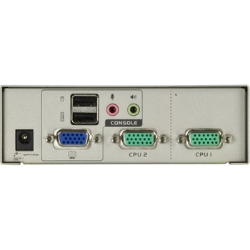 Aten CS-72U KVM switch USB 2PC audio, with custom cables 1,2m