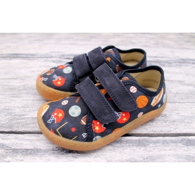 Froddo Barefoot textilní boty, tenisky plátěnky blue