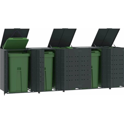 vidaXL Box na odpadky pro 5 tun antracitový 345x79x117 cm ocelový
