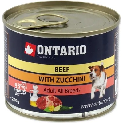 ONTARIO Can Mini Beef, Zucchini, Dandelion and linseed oil - консерва за кучета с говеждо месо, тиквички и ленено масло 200 гр, Чехия 214-2006
