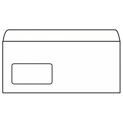 Плик бял DL ляв Прозор. 110x230mm Стикер 1000 бр (1119098-1000-10-1501001100100)
