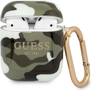 Guess Калъф Guess AirPods CAMO за Apple AirPods, Зелен камуфлаж (GUE001383)