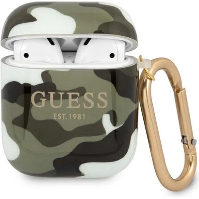 Guess Калъф Guess AirPods CAMO за Apple AirPods, Зелен камуфлаж (GUE001383)