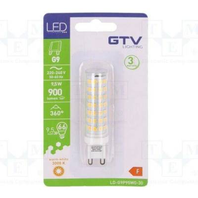GTV Poland LD-G9P95W0-30 Žárovka LED teple bílá G9 230VAC 900lm 9,5W 360° 3000K