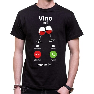 Fajntričko tričko Víno volá Phone čierna