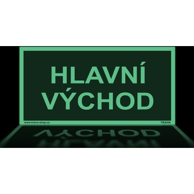 Traiva s.r.o Hlavní východ Verze: Samolepka 200 x 100 mm tl. 0.4 mm - fotoluminiscenční - Kód: 08952
