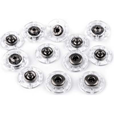 Designové patentky / druky Ø 18; 20; 25 mm Varianta: 4 (18 mm) transparent černý nikl, Balení: 6 pár 43601/87048/242377