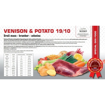 Bardog Hypoalergenní Venison Potato 19/10 4 kg